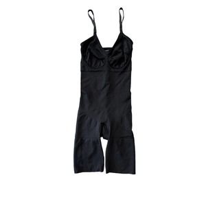 Spanx Black Full Body Shapewear Bodysuit Shorts Size S